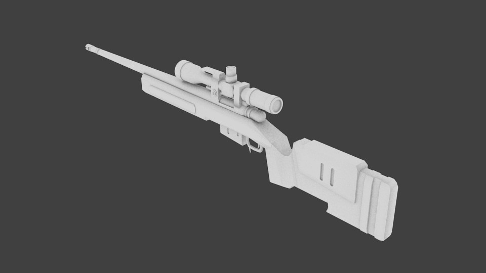 M40A5 Sniper Rifle Low Poly preview image 1